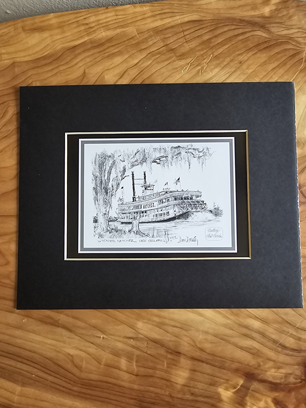 Black Mat Riverboat Sketch Wall Art - Picture 2 of 4